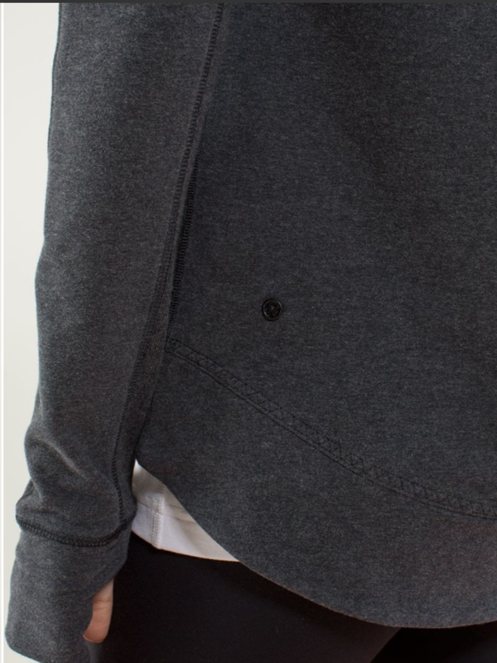 Lululemon Exhalation Pullover Heathered Black / Black Gray size 4/6 fit - Picture 7 of 16